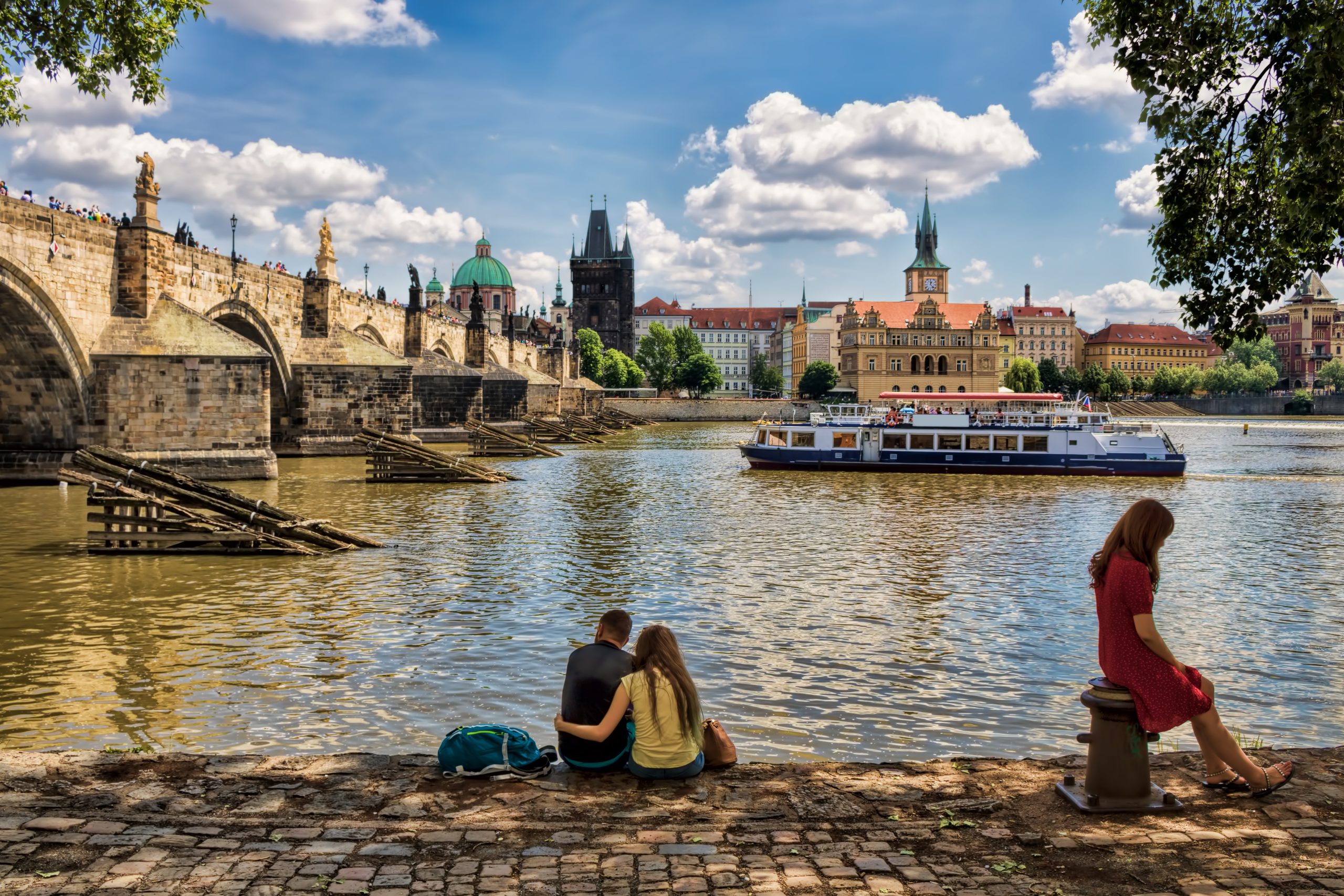 Prag, Moldau mit Karlsbrücke